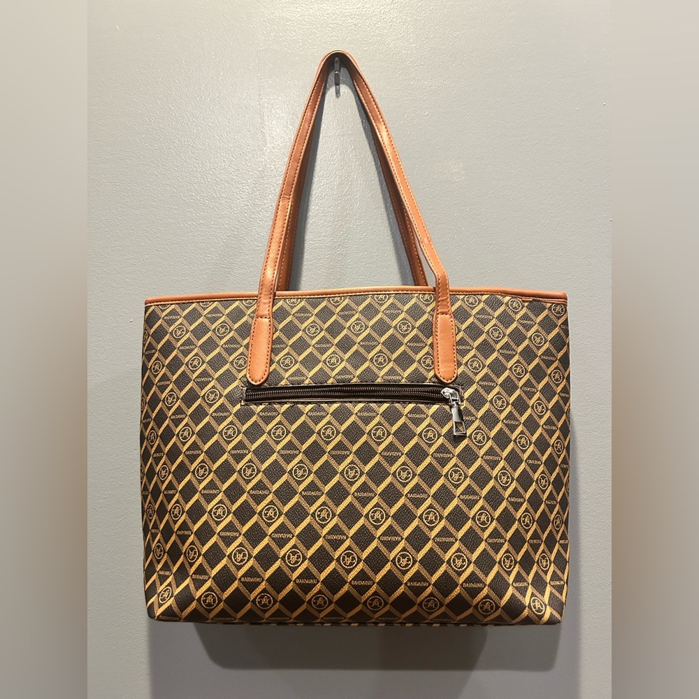 Elegant Brown Patterned Tote Bag